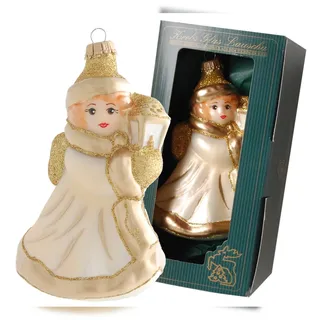 Krebs Glas Lauscha Weihnachtsornament Engel mit Laterne«, gold, Material Glas