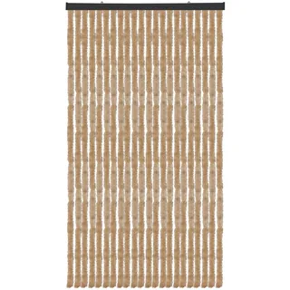 Arsvita Flauschvorhang Türvorhang (100x200 cm) in Beige als Insektenschutz für Balkon, Terrasse oder Wohnmobil, Wohnwagen, Pavillon