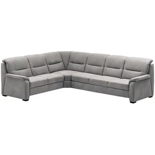 Beldomo Comfort Ecksofa, Grau, Holz, 6-Sitzer, L-Form, 303x245 cm, Goldenes M, Typenauswahl, Bettkasten erhältlich, Fußauswahl, seitenverkehrt Bettfunktion Rücken echt, Wohnzimmer, Sofas & Couches, Wohnlandschaften, Ecksofas