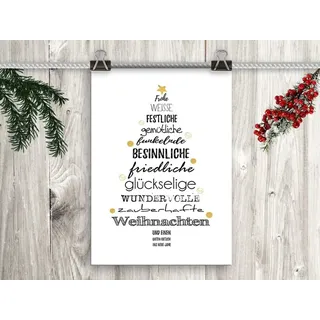 artissimo, Poster mit Spruch, Din A4, PE0116-DR, Weihnachten I, Bild mit Spruch, Spruchbild, Wandbild, Plakat, Kunstdruck, Zitat, Sprüche, Weihnachtsdeko, Weihnachtsdekoration