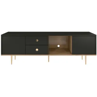 Skandica Lowboard, Schwarz, Metall, 160x83x45 cm, Wohnzimmer, Wohnwände, Lowboards, Lowboards stehend