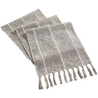 Tischläufer Polyester Braun 32 x 180 cm mit Quaste