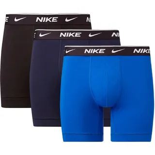 Nike, Herren, Unterhosen, BOXER BRIEF 3ER PACK BOXERSHORT, Blau, (S, 3er Pack)