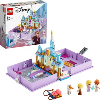 LEGO 43175 Disney Princess Annas und Elsas Märchenbuch Spielzeug aus Frozen 2, Eiskönigin Schloss mit Figur von Olaf und Mini-Puppen der Prinzess... - Bunt