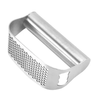 Edelstahl-Knoblauchwippe, Knoblauchpresse, Fleischwolf - Knoblauchstampfer, Knoblauchzerkleinerer, Presse, Zerkleinererring | Rostfreier Knoblauchzerkleinerer mit ergonomischem Griff, Knoblauchzerklei