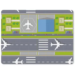 MuchoWow Mauspad Design - Flughafen - Flugzeug (1-St), Gaming, Mousepad Klein, Büro Zubehör, Mausunterlage, 23x19 cm bunt 23 cm x 19 cm
