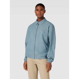 Hemdjacke im Denim-Look mit Reißverschluss, Jeansblau, L