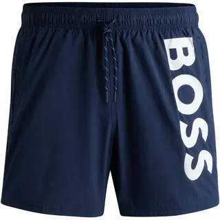 BOSS Herren Badeshorts - OCTOPUS, Swim Shorts, Badehose, gewebt, Logo, einfarbig Blau / 2XL
