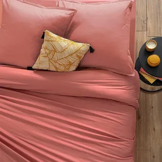 ATMOSPHERA CREATEUR D'INTERIEUR Bettbezug unifarben Baumwolle Rosa 240 x 220 cm