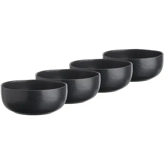 BUTLERS Schüssel 600ml 4er Set Suppenteller CASA NOVA Steinzeug Geschirr Suppenschüssel | Bowl Salatschale Teller tief | Skandi-Design reaktive Glasur | Mikrowellen- & spülmaschinenfest