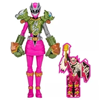 Power Rangers Dino Fury Smash Armor Rosa Ranger 15 cm große Action-Figur Spielzeug inspiriert von der TV-Serie mit Waffenzubehör für Kinder ab 4 Jahren
