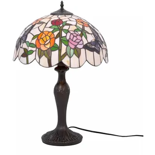 Große Tischlampe im Tiffany-Stil mit Rosen, ROSE K-G16835 Kaja