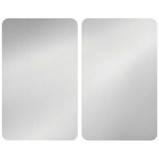 WENKO Herd-Abdeckplatte Silber, Glas, (2 tlg), je 30/52 cm, Glas, für alle Herdarten silberfarben