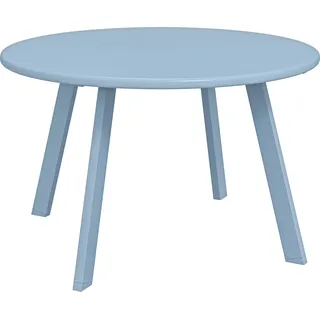 Outsunny Kleiner runder Couchtisch, Beistelltisch mit rutschfesten Füßen, Metallgestell, für Garten, Balkon, Terrasse, Wohnzimmer, Ø 70 x 42 cm, blau   Aosom