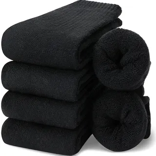 EBMORE Damen Wollsocken Merino Warme Wolle Socken Dicke Wandersocken Thermosocken Wintersocken Geschenke für Damen 5 Paar(Schwarz) - 37-43