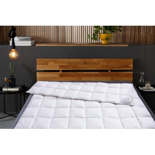 Daunenbettdecke, Star, Otto Keller, Füllung: 100% Daunen, Bezug: 100% Baumwolle, Bettdecke, 135x200, 155x220 cm und weitere Größen, Sommer oder Winter weiß 200 cm x 200 cm