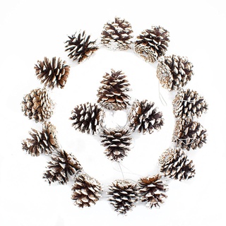 TRIXES 18 Stück schneebedeckte hängende Tannenzapfen - schneebedeckte Tannenzapfen Weihnachtsdekoration - weihnachtliche Tannenzapfen Ornamente - Weihnachtsbaumschmuck Tannenzapfen - weiß