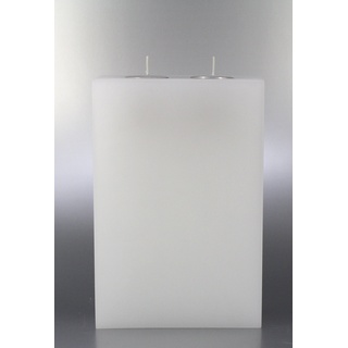 Kerze Modern mit 2 Teelichter, weiß 22x15 cm - 8628 - Kerzenrohling, Formenkerze mit Teelichter geeignet zum Verzieren und Gestalten.
