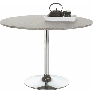 INOSIGN Esstisch Trompet, rund, Ø110 cm, Tischplatte weiß Hochglanz B/H/T: 110 cm x 78 grau Esszimmertische Tische Nachhaltige Möbel