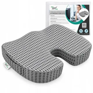 Orthopädisches Sitzkissen aus Memory-Schaum - Grau - Ergonomisches Kissen für Sessel, Autositz, Stuhl - Erhöht Sitzkomfort & Entlastet den Rücken - Grau
