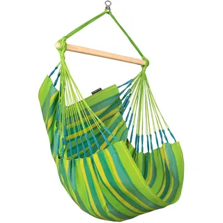 La Siesta® - Domingo Hängesessel Basisgröße - Wetterfest mit Bambusholz, 360° drehbar, großzügige Maße - Bequemer Hängesessel. (Lime)