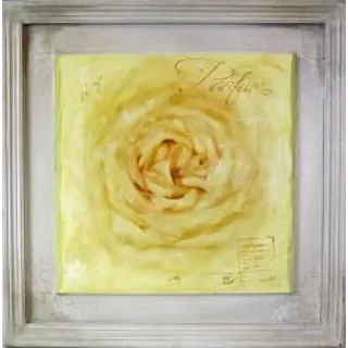 Blumenbild „gelbe Rose“ Mit Antik-effekt, 38 X 38 Cm – Teil 1 Von 4