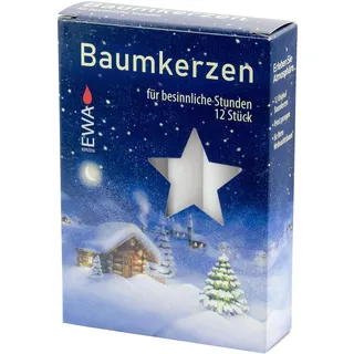 Rudolphs Schatzkiste Baumkerzen weiß, 12er Pack Höhe: 12,5 cm, Ø 1,5 cm NEU Wachskerze Pyramidenkerze