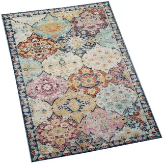 CARPETIA Teppich Outdoor Orientteppich Wohnzimmerteppich Ornamente bunt Größe 60x110 cm