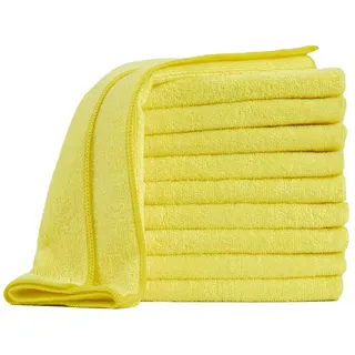 Zestri Geschirrtuch Mikrofaser Handtuch 40x40 cm im Set, Microfaser Putzlappen, fusselfrei streifenfrei, Reinigungstücher gelb