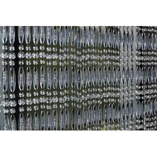 La Tenda Perlenvorhang STRESA 3 Türvorhang transparent, Hakenaufhängung, transparent, 100 x 230 cm, Perlen - Länge und Breite individuell kürzbar weiß