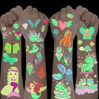 200+ Tattoos Mädchen Glitzer Leuchtendes Einhorn Meerjungfrau