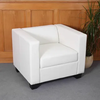 Sessel Lille, Loungesessel Kunstleder, weiß