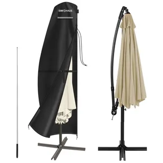 LuxusKollektion Sonnenschirm-Schutzhülle Sonnenschirmhülle Ampelschirm 3m wasserdicht 420D 240x45 70 50cm beige
