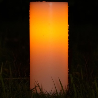 CXMYKE 25 x 10 CM Solar Stumpen Kerzen Outdoor Wasserdicht - Wiederverwendbare Solarbetriebene Große Flammenlose Kerzen mit Dämmerungssensor - Ideal für Laterne, Garten Camping und Heimdekoration