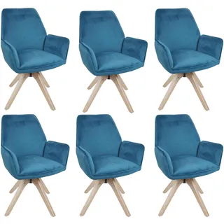 MCW Esszimmerstuhl G67 Samt türkis-blau 6er Set