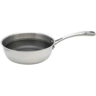 ELO Schmorpfanne Relief, Silber, Metall, rund, antihaftbeschichtet, Kochen, Pfannen, Bratpfannen