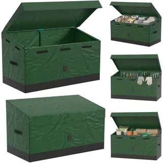 UISEBRT 530L Aufbewahrungsbox Draußen,123x62x74.5 cm Gartenbox Wetterfest Outdoor mit Stahlrahmen,UV-beständig & Wasserdicht, Schrägdach-Design Storage Box für Garten, Balkon & Terrasse