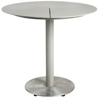Gartenesstisch Peace aus Aluminium, modern rund, hellgrau, Ø 80 cm, für 2–4 Personen