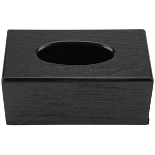 Rockyin Taschentuchbox aus Holz, quadratisch, für Restaurant, Taschentuchbox aus Holz, natürliche Eleganz, für Wohnzimmer, Schlafzimmer, Küche (schwarz)