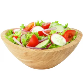 Relaxdays Salatschüssel Bambus Braun oval 12 cm