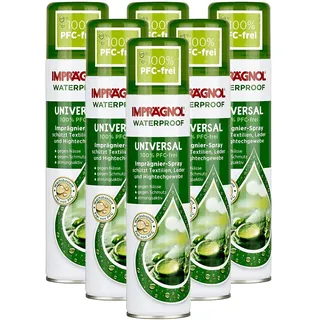 Imprägnol Waterproof Universal 100% PFC-frei: Imprägnier-Spray geeignet für Textilien, Leder und Hightechgewebe, 400 ml, 6er Pack