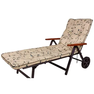 KETTtex Liegenauflage für Royal Garden MWH Rollliege Excelsior 2222 Ranke natur 197x63x6cm, (1 St), Klettband mit Bindebändern beige