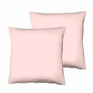 Fleuresse Kissenhüllen-Set, Rosa, Textil, 2-teilig, Uni, 40x40 cm, Oeko-Tex® Standard 100, hochwertige Qualität, Wohntextilien, Bezüge, Kissenbezüge