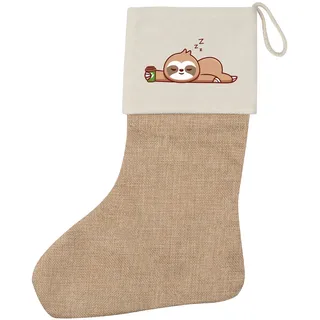 Weihnachtsstrumpf schlafendes Faultier Comic Geschenkidee schlafendes Faultier G