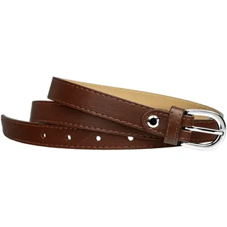 Caspar Taillengürtel GU273 aus echtem Leder schmal klassisch elegant braun 80