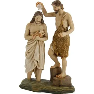 FADEDA Passionsfiguren: Taufe Jesu/Höhe:9 cm/handbemalt/detailgetreue Krippen Figuren - Weihnachten Tisch Dekoration Krippe Zubehör