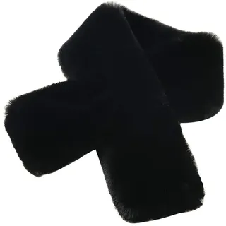Amorar Damen Kunst Pelzkragen Winter Schal Faux Fuchspelz Kragen Halstuch Nackenwärmer Halstücher Pashminas Wrap Schwarz
