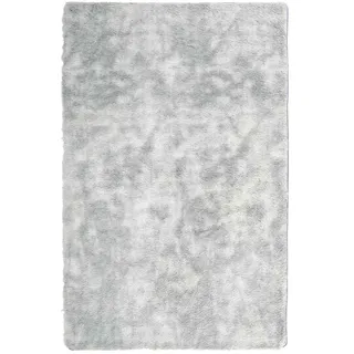 vidaXL NAVARRA Hochflorteppich 130 x 200 cm Silbergrau