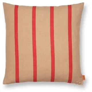 Ferm Living - Grand Kissen, 50 x 50 cm, camel / rot