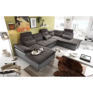 ED EXCITING DESIGN Wohnlandschaft Jakarta, mit Schlaffunktion, Bettkasten, Kopfstützen,Nierenkissen